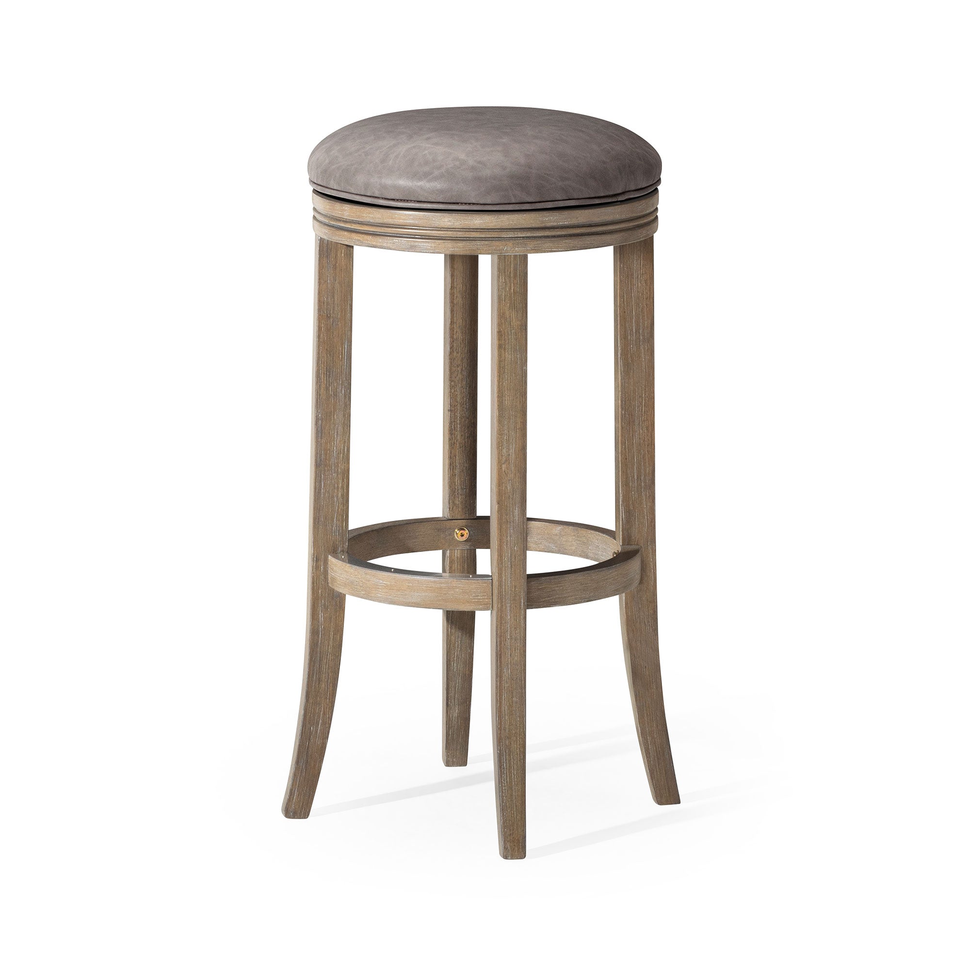 Maven Lane Eva Bar Stool in Reclaimed Oak with Stone Vegan Leather (For Parts)