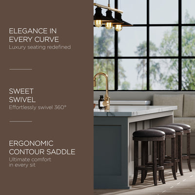Maven Lane Counter Stool, Reclaimed Oak Finish w/ Ronan Vegan Leather (Used)