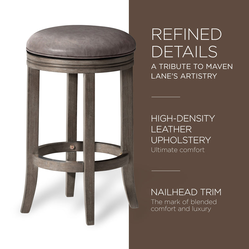 Maven Lane Counter Stool, Reclaimed Oak Finish w/ Ronan Vegan Leather (Used)