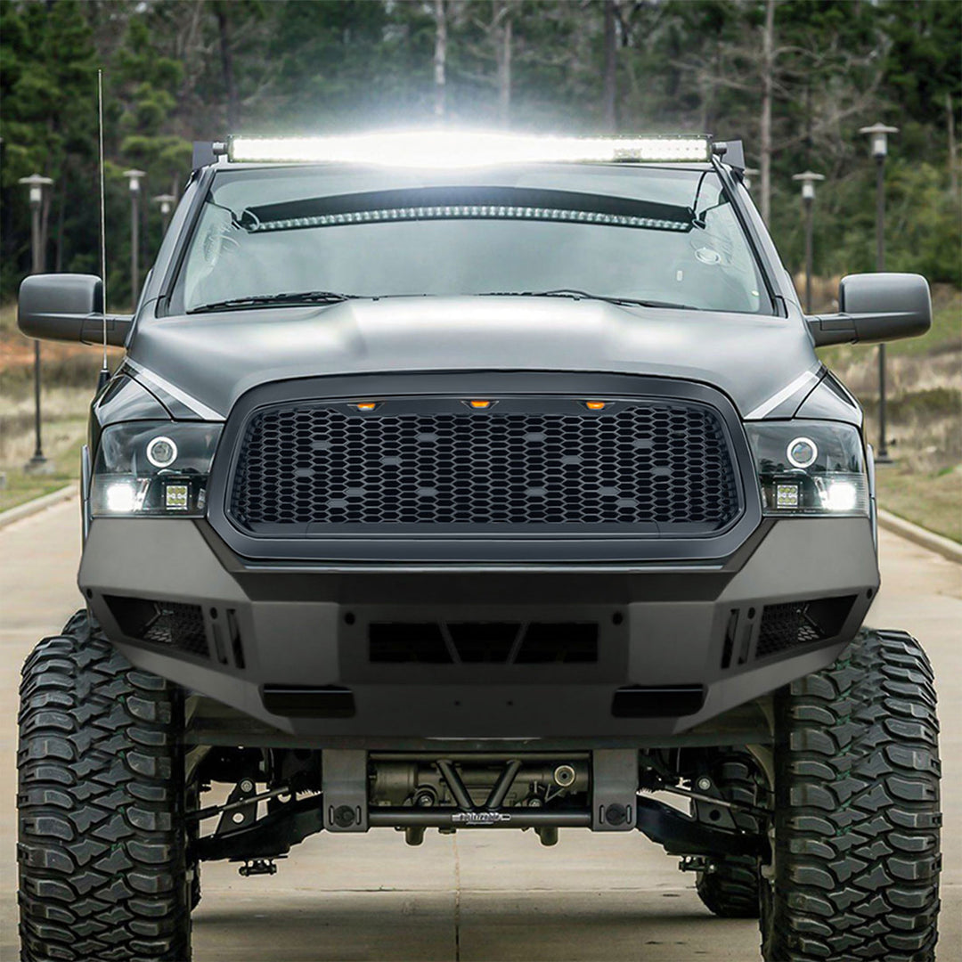 AMERICAN MODIFIED Mesh Grille w/Amber Lights for 13-18 Dodge Ram 1500 (Open Box) - VMInnovations