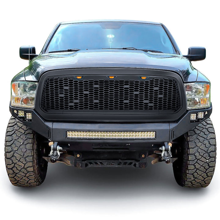 AMERICAN MODIFIED Mesh Grille with Amber Lights for 2013-2018 Dodge Ram 1500