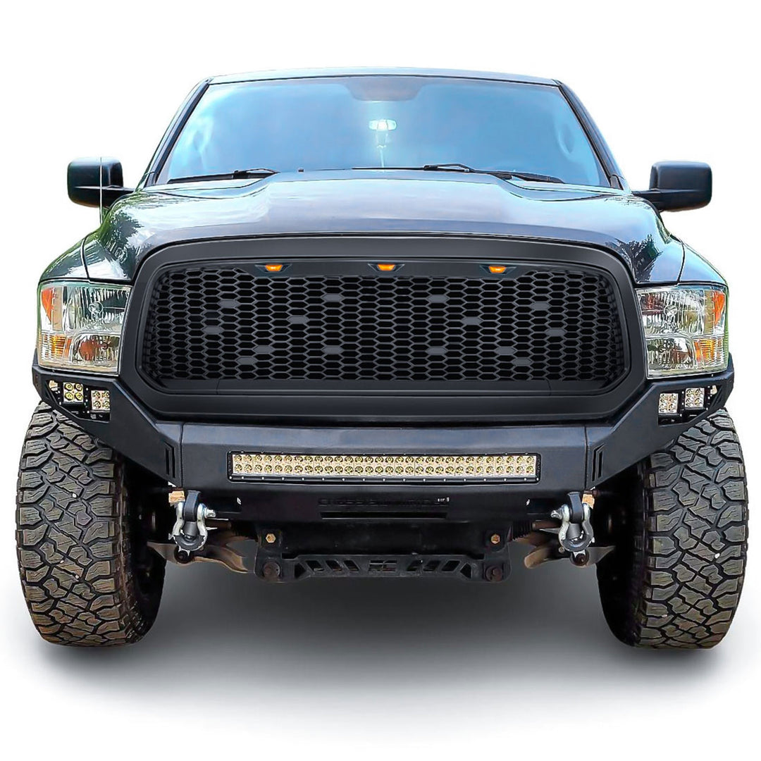 AMERICAN MODIFIED Mesh Grille w/Amber Lights for 13-18 Dodge Ram 1500 (Open Box) - VMInnovations