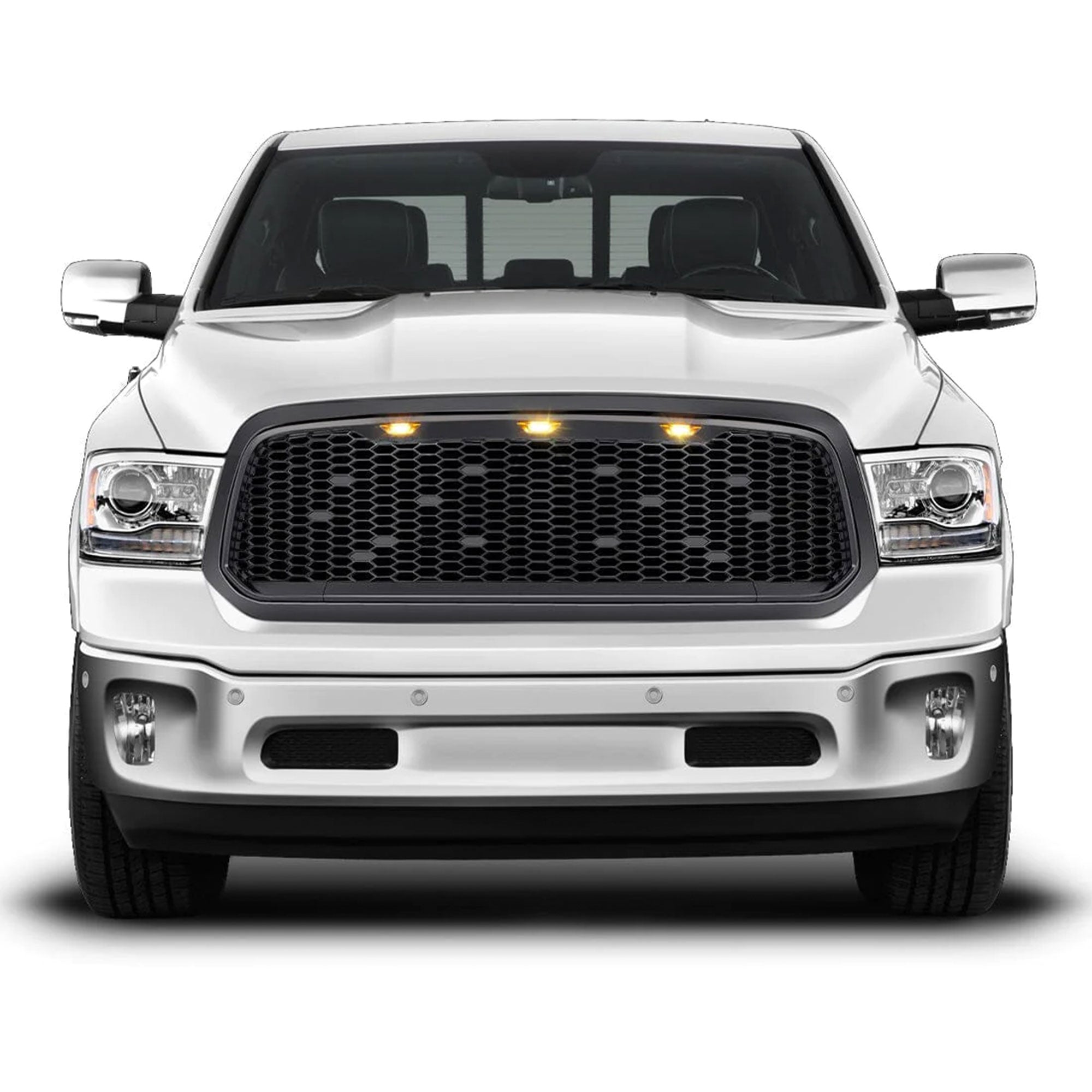 AMERICAN MODIFIED Mesh Grille with Amber Lights for 13-18 Dodge Ram 1500 (Used) - VMInnovations