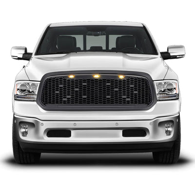 AMERICAN MODIFIED Mesh Grille with Amber Lights for 13-18 Dodge Ram 1500 (Used) - VMInnovations