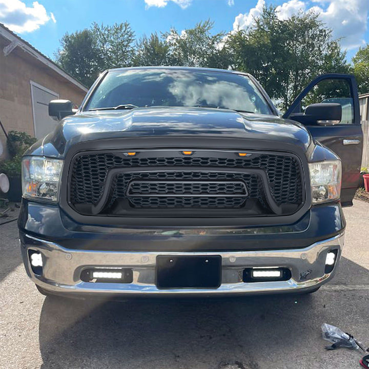 AMERICAN MODIFIED Rebel Grille with Amber Lights for 2013-2018 Dodge Ram 1500