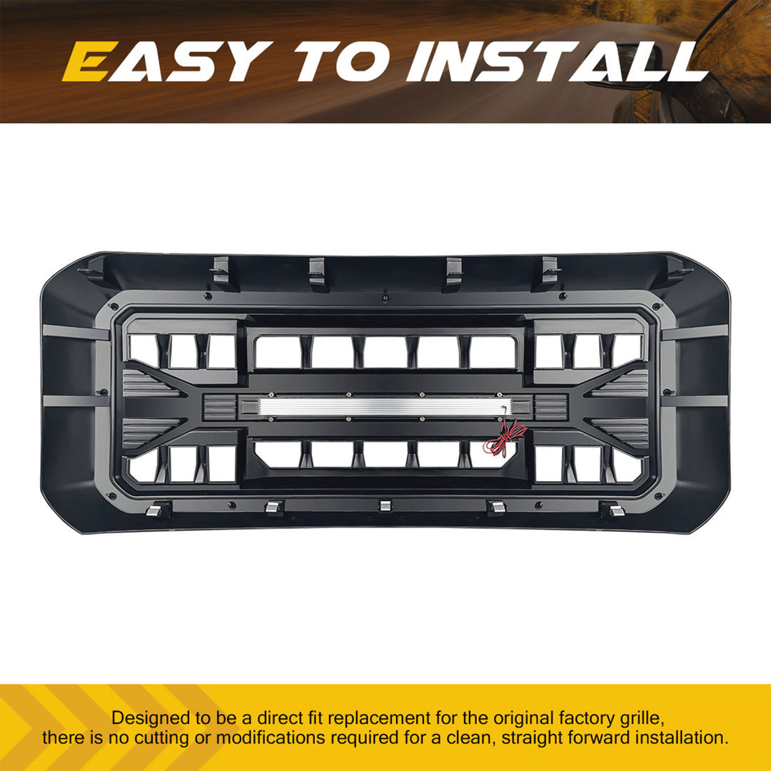 AMERICAN MODIFIED Armor Grille w/Off Road Lights,11-16 Ford Super Duty(Open Box) - VMInnovations