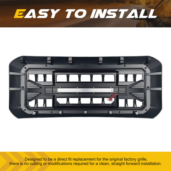 AMERICAN MODIFIED Armor Grille w/Off Road Lights,11-16 Ford Super Duty(Open Box) - VMInnovations