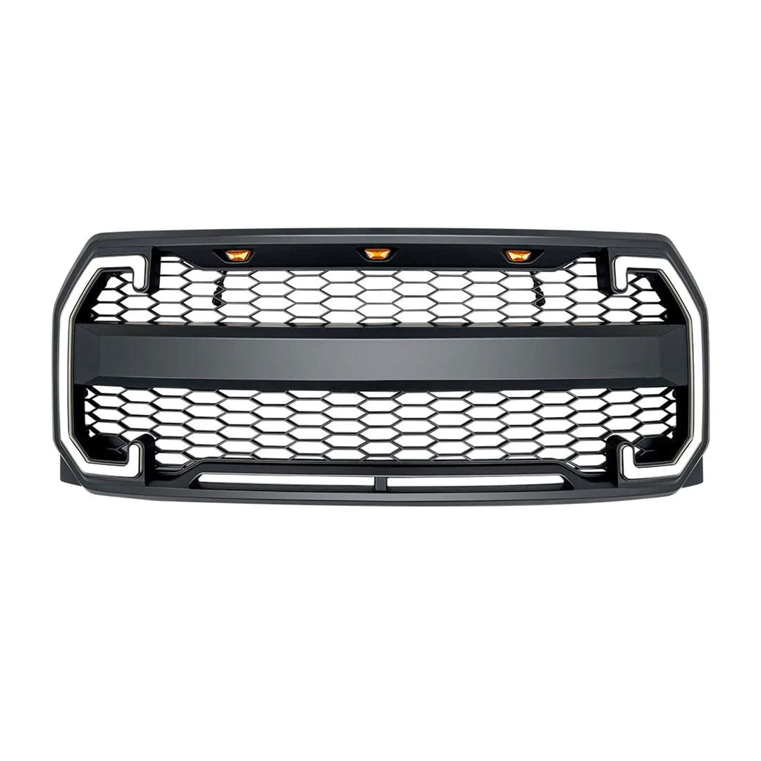 AMERICAN MODIFIED Raptor Style Mesh Grille w/Turn Lights for 2015-2017 Ford F150