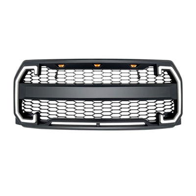 AMERICAN MODIFIED Raptor Style Mesh Grille w/Turn Lights for 2015-2017 Ford F150 - VMInnovations