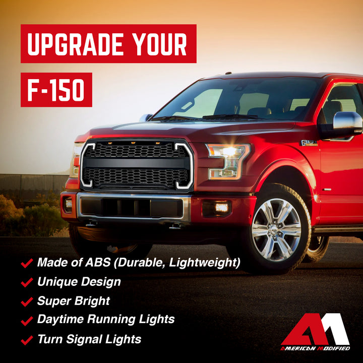 AMERICAN MODIFIED Raptor Style Grille w/Turn Lights, 2015-2017 Ford F150 (Used)