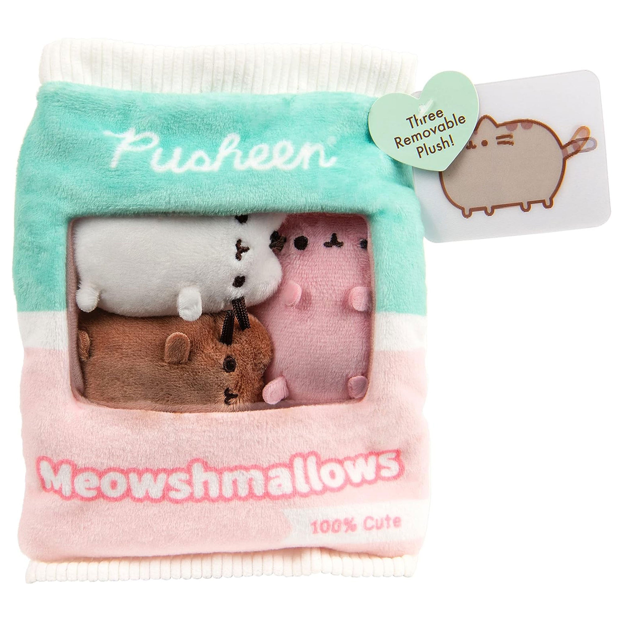 GUND Pusheen 7.5'' Meowshmallows Bag of Treats with 3 Removeable Mini Plushies - VMInnovations
