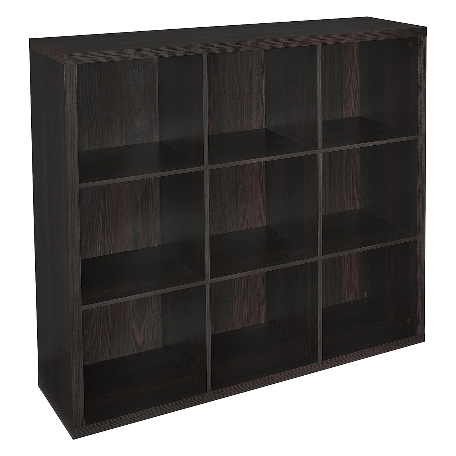 ClosetMaid 9 Cube Storage Shelf Bookshelf Home Organizer with Back Panel, Black - VMInnovations