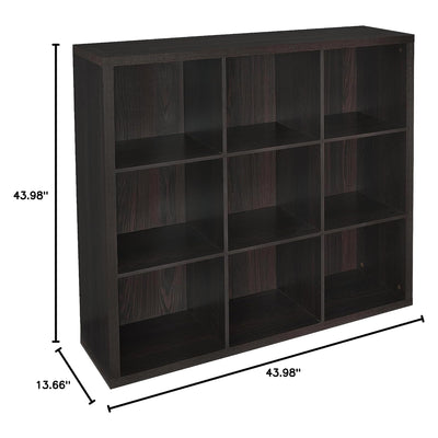 ClosetMaid 9 Storage Shelf Bookshelf Home Organizer w/Back Panel,Black(Open Box) - VMInnovations