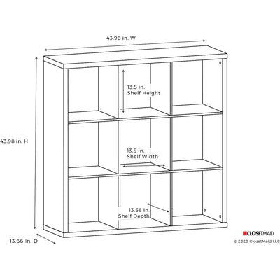 ClosetMaid 9 Storage Shelf Bookshelf Home Organizer w/Back Panel,Black(Open Box)