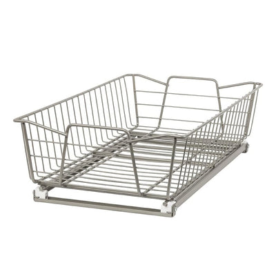 ClosetMaid 11" Wide Kitchen Single Tier Cabinet Pull Out Basket,Nickel(Open Box)