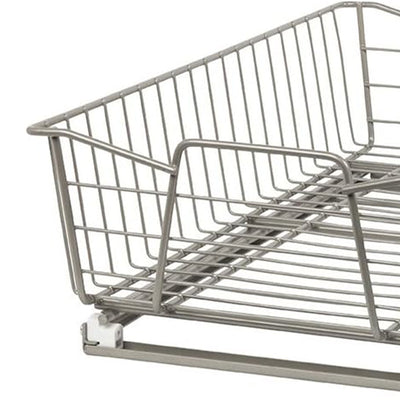 ClosetMaid 11" Wide Kitchen Single Tier Cabinet Pull Out Basket,Nickel(Open Box) - VMInnovations
