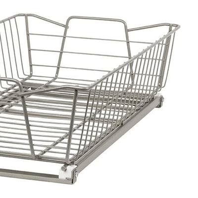 ClosetMaid 11" Wide Kitchen Single Tier Cabinet Pull Out Basket,Nickel(Open Box) - VMInnovations
