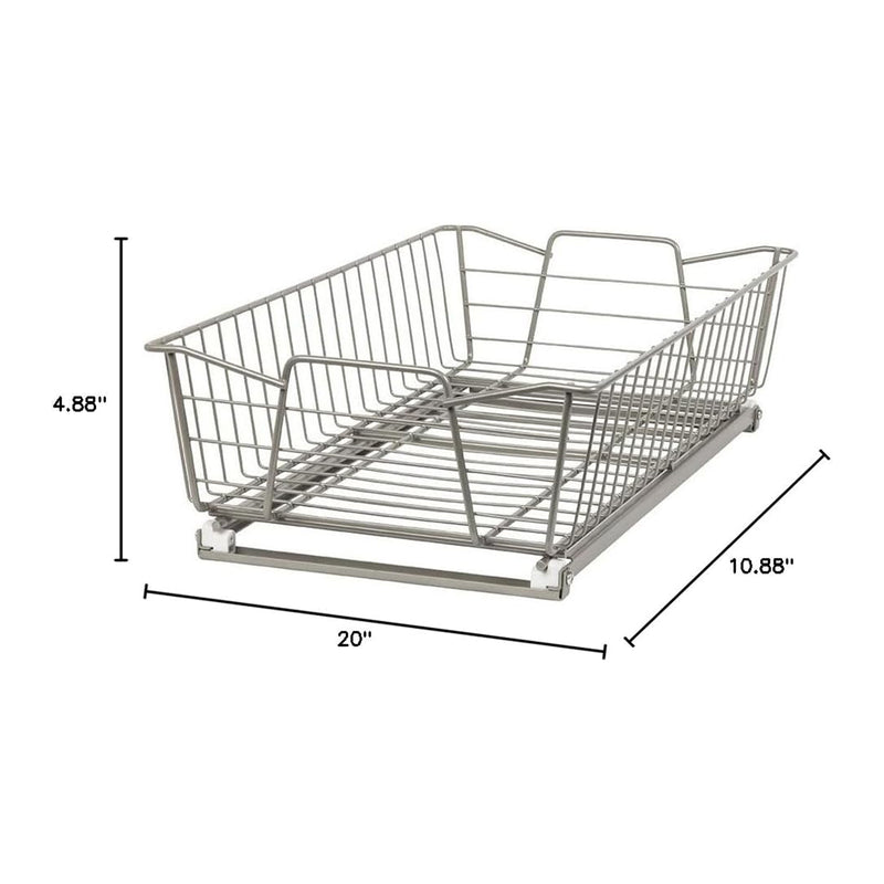 ClosetMaid 11" Wide Kitchen Single Tier Cabinet Pull Out Basket,Nickel(Open Box)