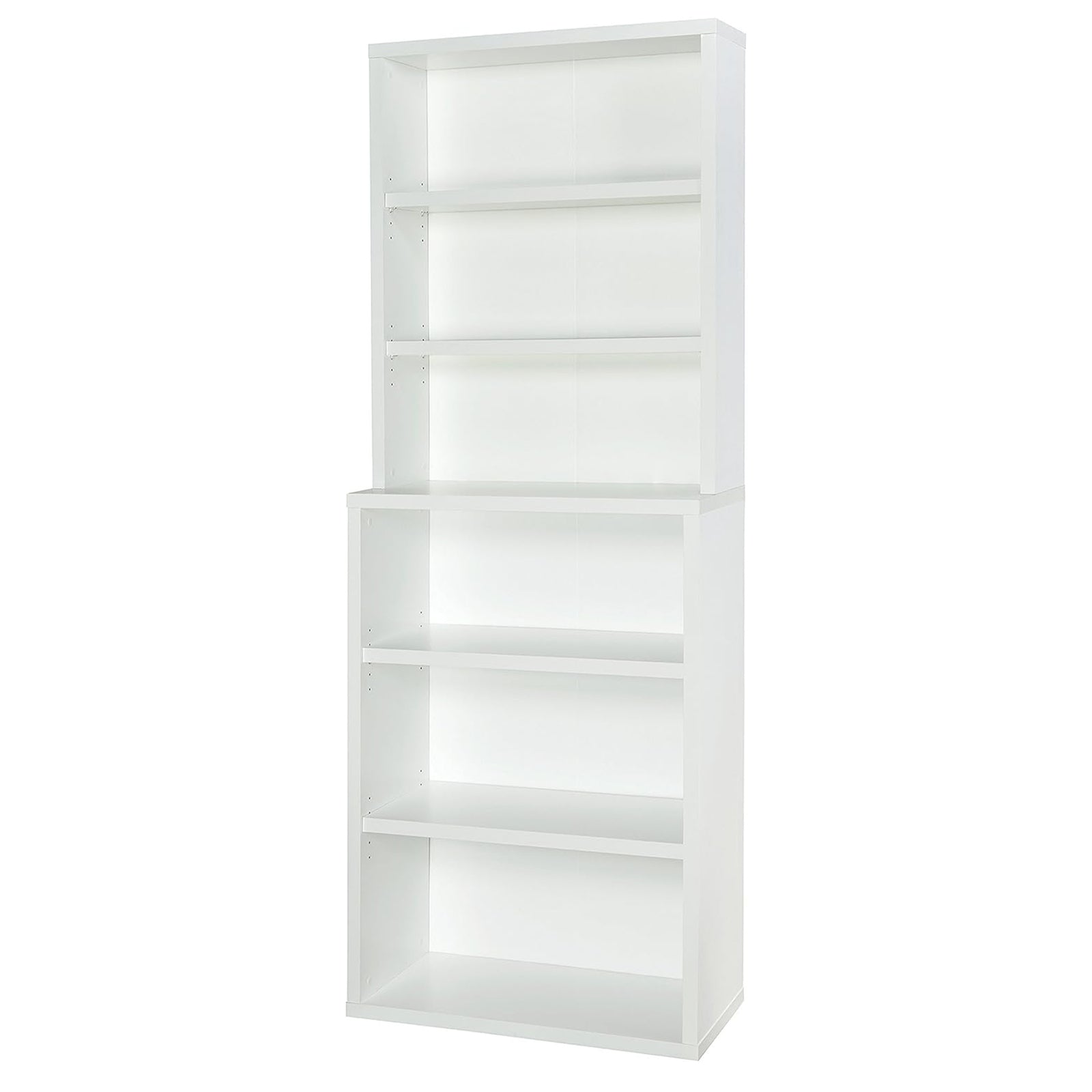ClosetMaid 6 Tier Bookshelf with Adjustable Shelves and Closed Back Panel, White - VMInnovations