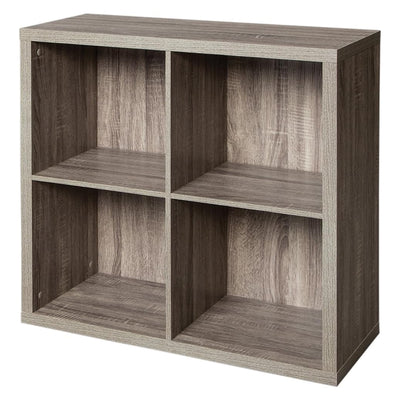 ClosetMaid 4 Storage Shelf Bookshelf Home Organizer w/Back Panel, Gray(Open Box) - VMInnovations