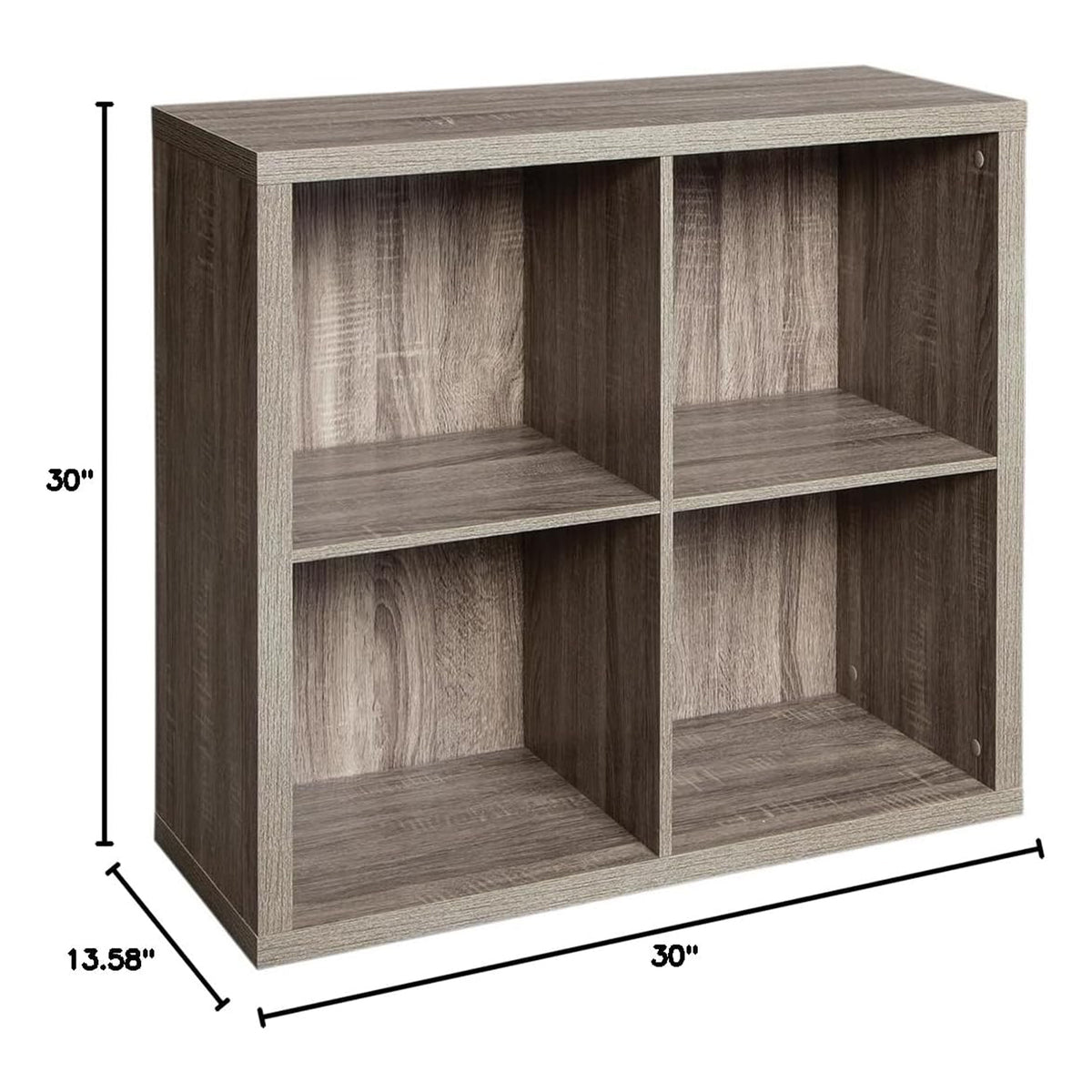 ClosetMaid 4 Storage Shelf Bookshelf Home Organizer w/Back Panel, Gray(Open Box)
