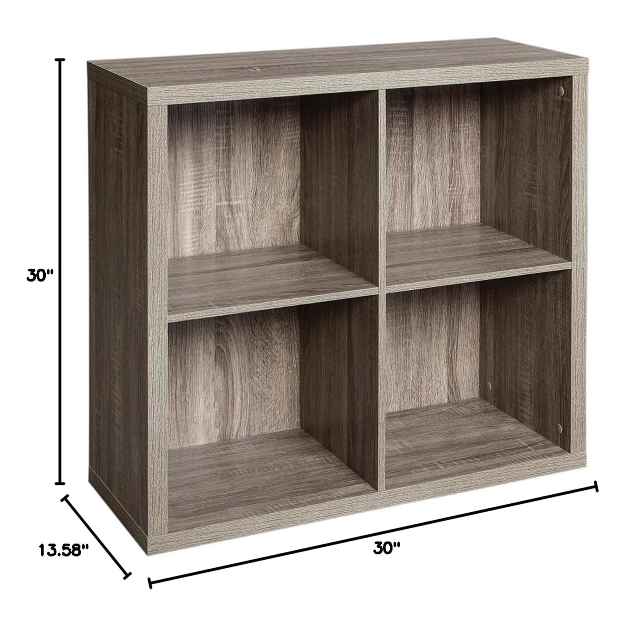 ClosetMaid 4 Storage Shelf Bookshelf Home Organizer w/Back Panel, Gray(Open Box) - VMInnovations