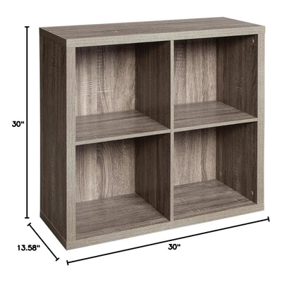 ClosetMaid 4 Storage Shelf Bookshelf Home Organizer w/Back Panel, Gray(Open Box) - VMInnovations