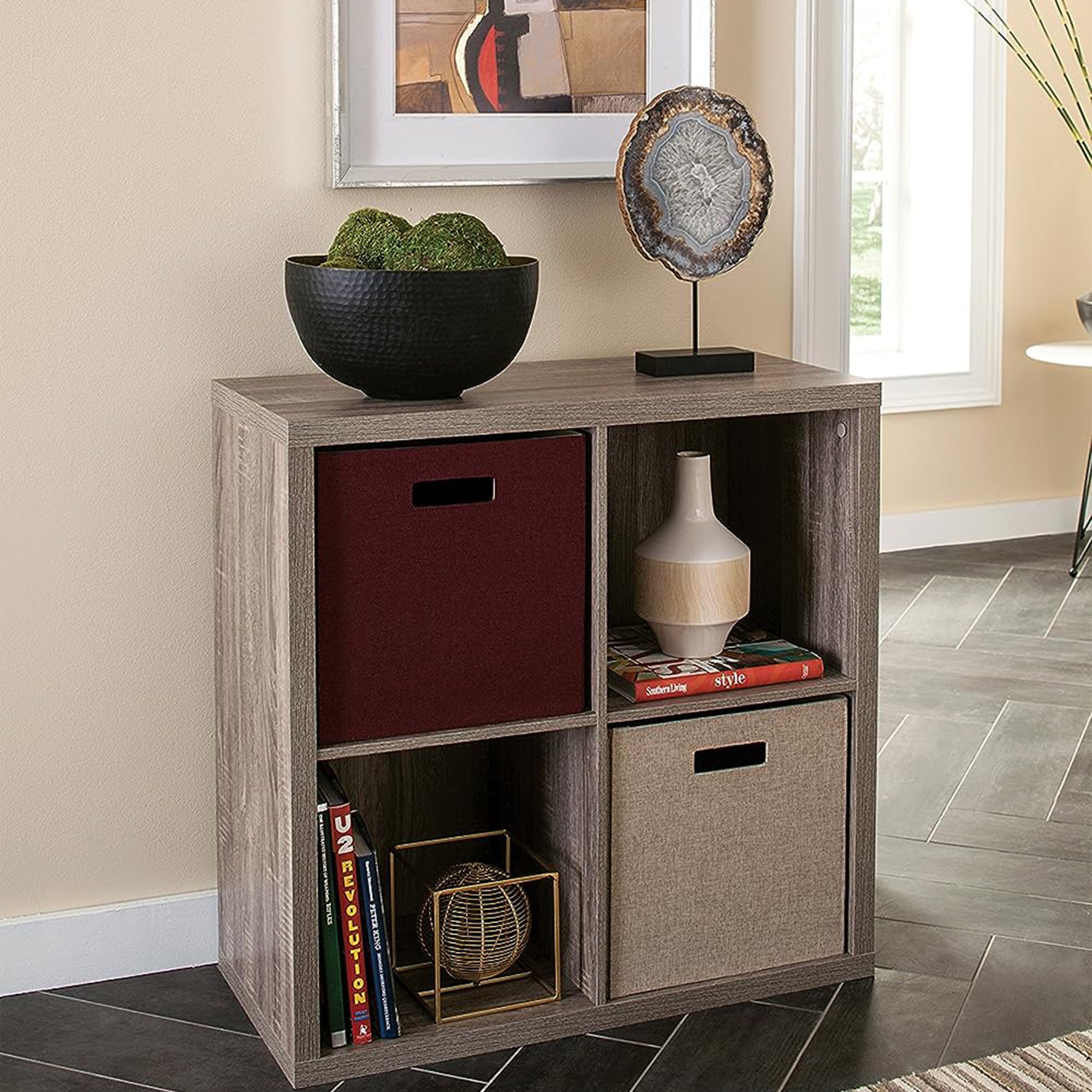 ClosetMaid 4 Storage Shelf Bookshelf Home Organizer w/Back Panel, Gray(Open Box) - VMInnovations