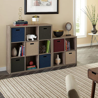 ClosetMaid 9 Cube Storage Shelf Bookshelf Home Organizer with Back Panel, Gray - VMInnovations