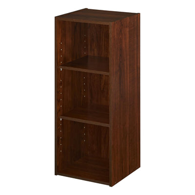 ClosetMaid 3 Tier Wooden Organizer w/2 Adjustable Shelves, Dark Cherry(Open Box) - VMInnovations