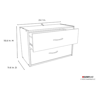 ClosetMaid Stackable 2 Drawer Wooden Horizontal Organizer, Dark Cherry (Used) - VMInnovations