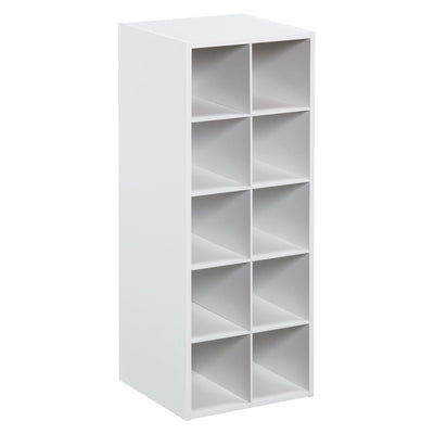 ClosetMaid 10 Cube Stackable Wooden Home or Office Storage Organize Unit, White - VMInnovations