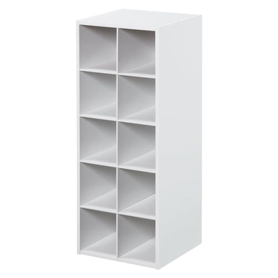 ClosetMaid 10 Cube Stackable Wooden Home or Office Storage Organize Unit, White - VMInnovations