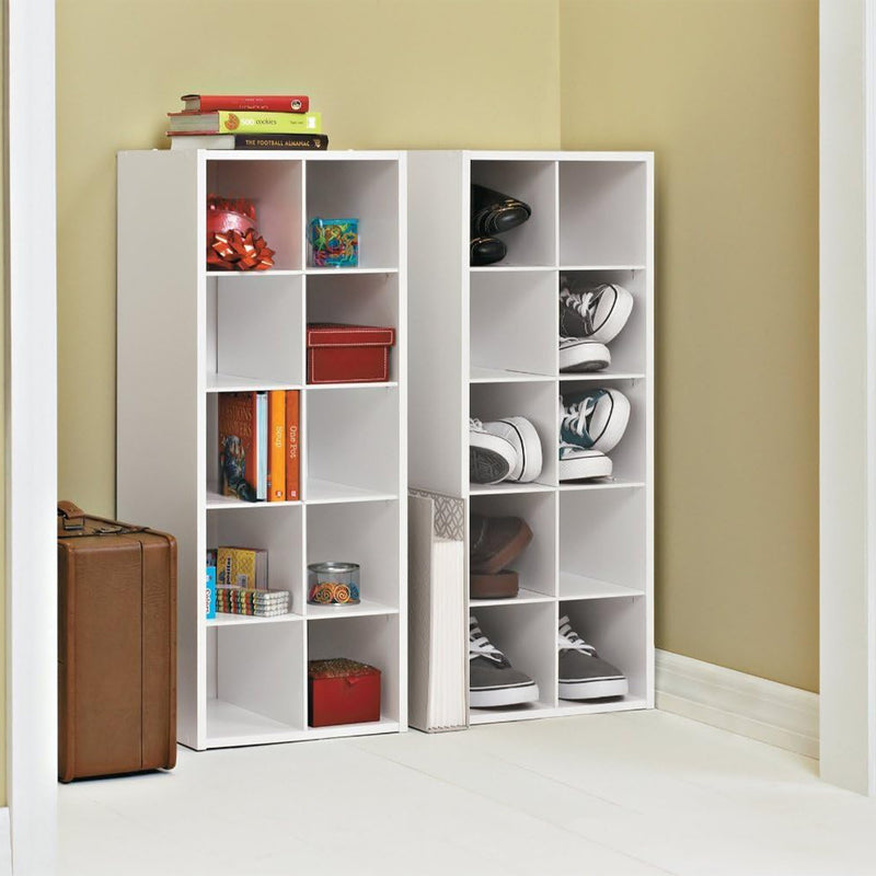 ClosetMaid 10 Cube Stackable Wooden Home or Office Storage Organize Unit, White