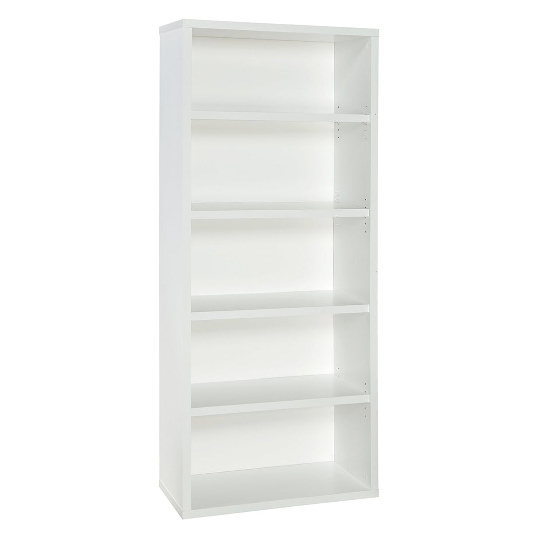 ClosetMaid 5 Tier Bookshelf w/Adjustable Shelves & Closed Back, White(For Parts)