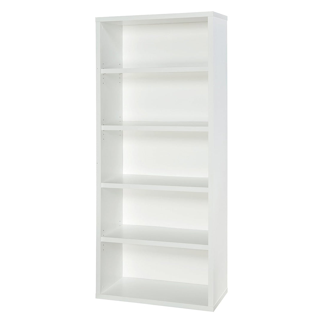 ClosetMaid 5 Tier Bookshelf w/Adjustable Shelves & Closed Back, White(For Parts)