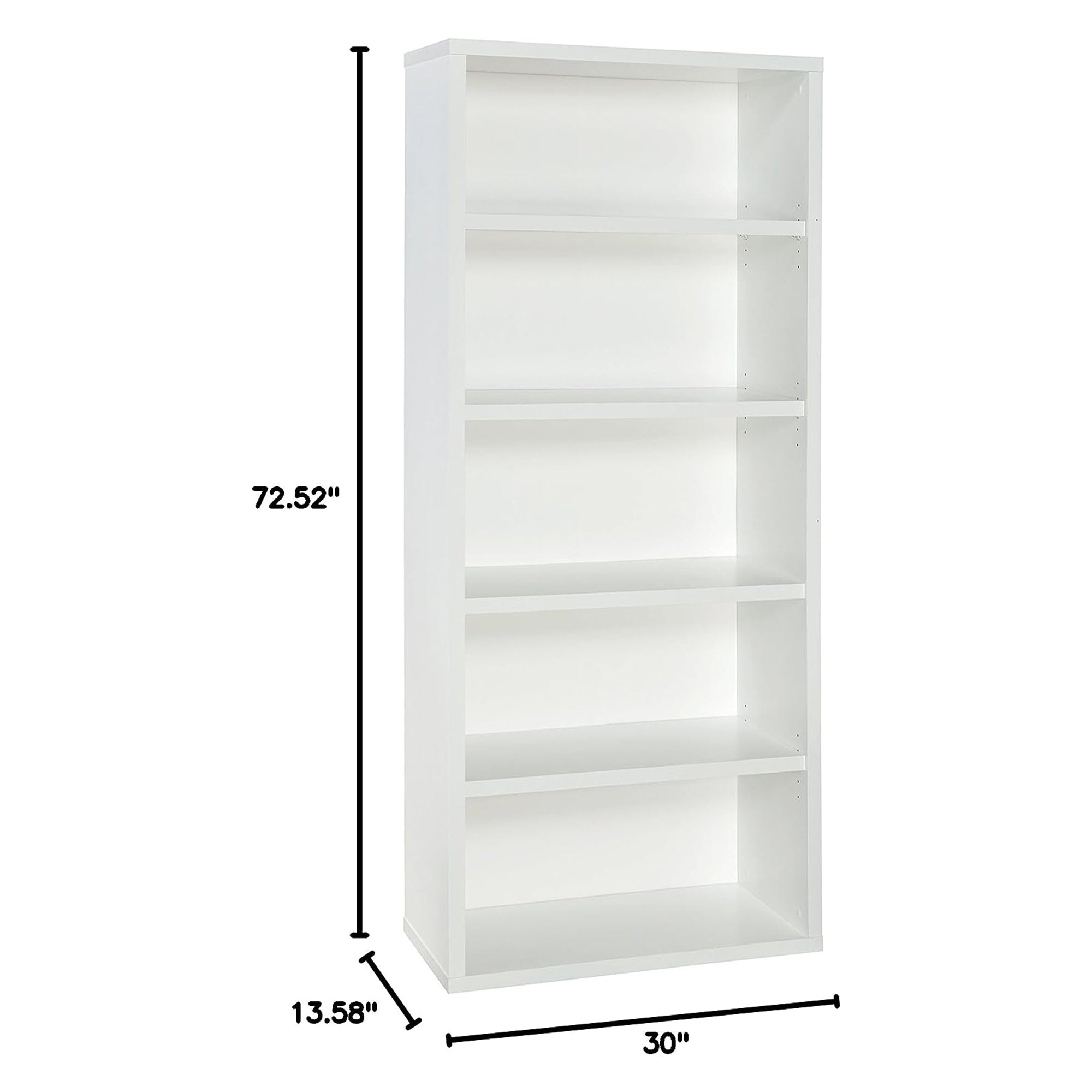 ClosetMaid 5 Tier Bookshelf with Adjustable Shelves, White (Used) - VMInnovations
