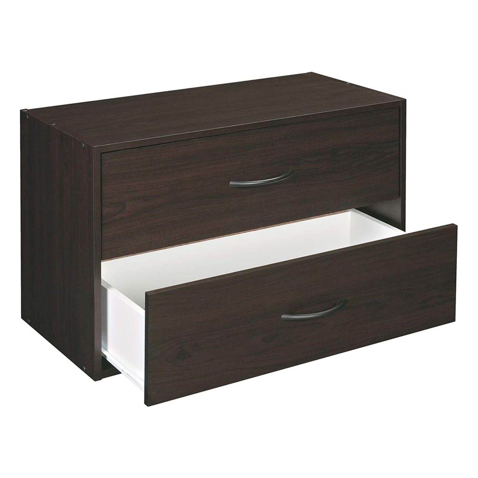 ClosetMaid Stackable 2 Drawer Wooden Horizontal Storage , Espresso (Open Box) - VMInnovations