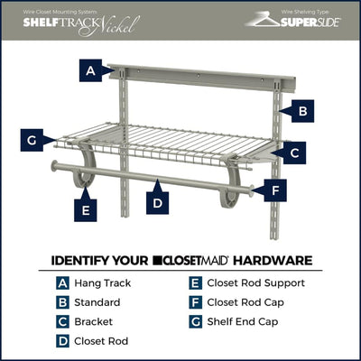 ClosetMaid ShelfTrack 80 Inch Hang Track Rail for Closets and Utility Rooms - VMInnovations