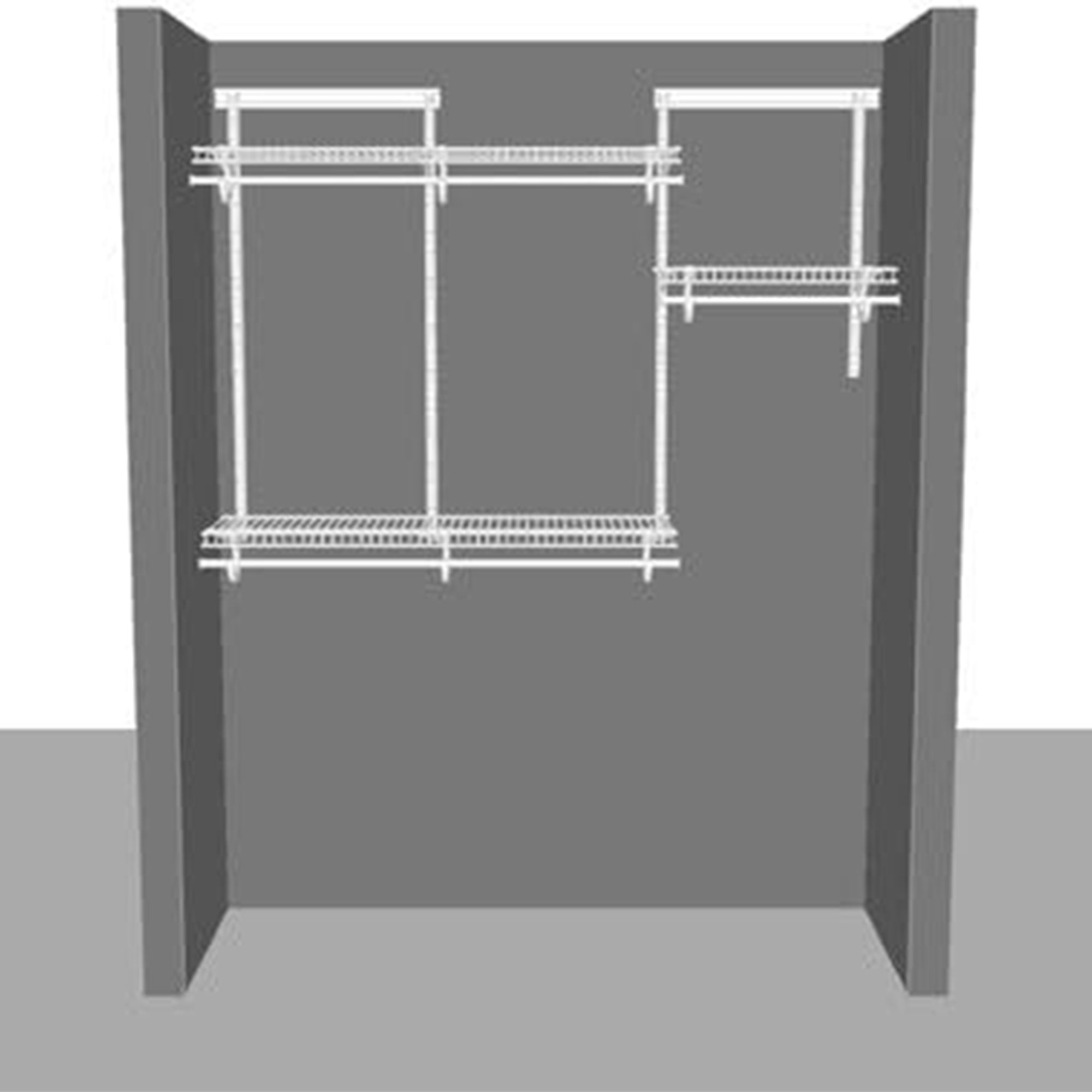 Closetmaid 4' to 6' Adjustable Steel ShelfTrack Closet Organizing Kit, White - VMInnovations