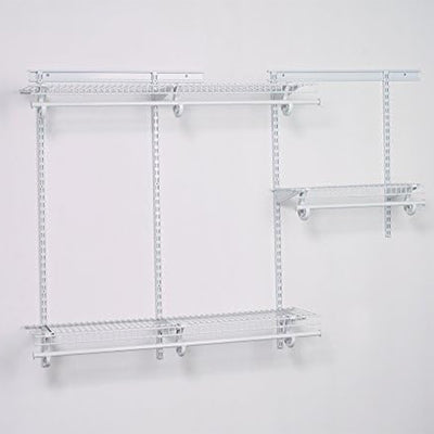 Closetmaid 4' to 6' Adjustable Steel ShelfTrack Closet Organizing Kit, White - VMInnovations