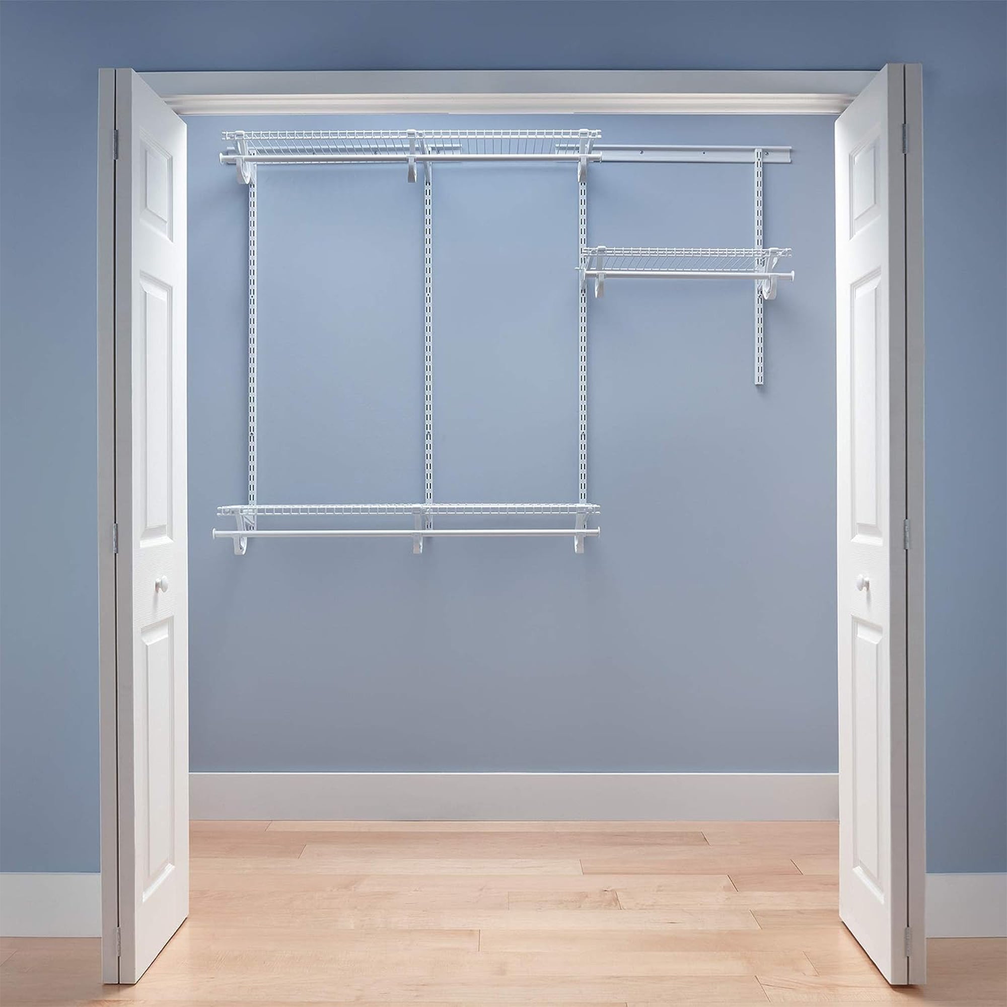 Closetmaid 4' to 6' Adjustable Steel ShelfTrack Closet Organizing Kit, White - VMInnovations