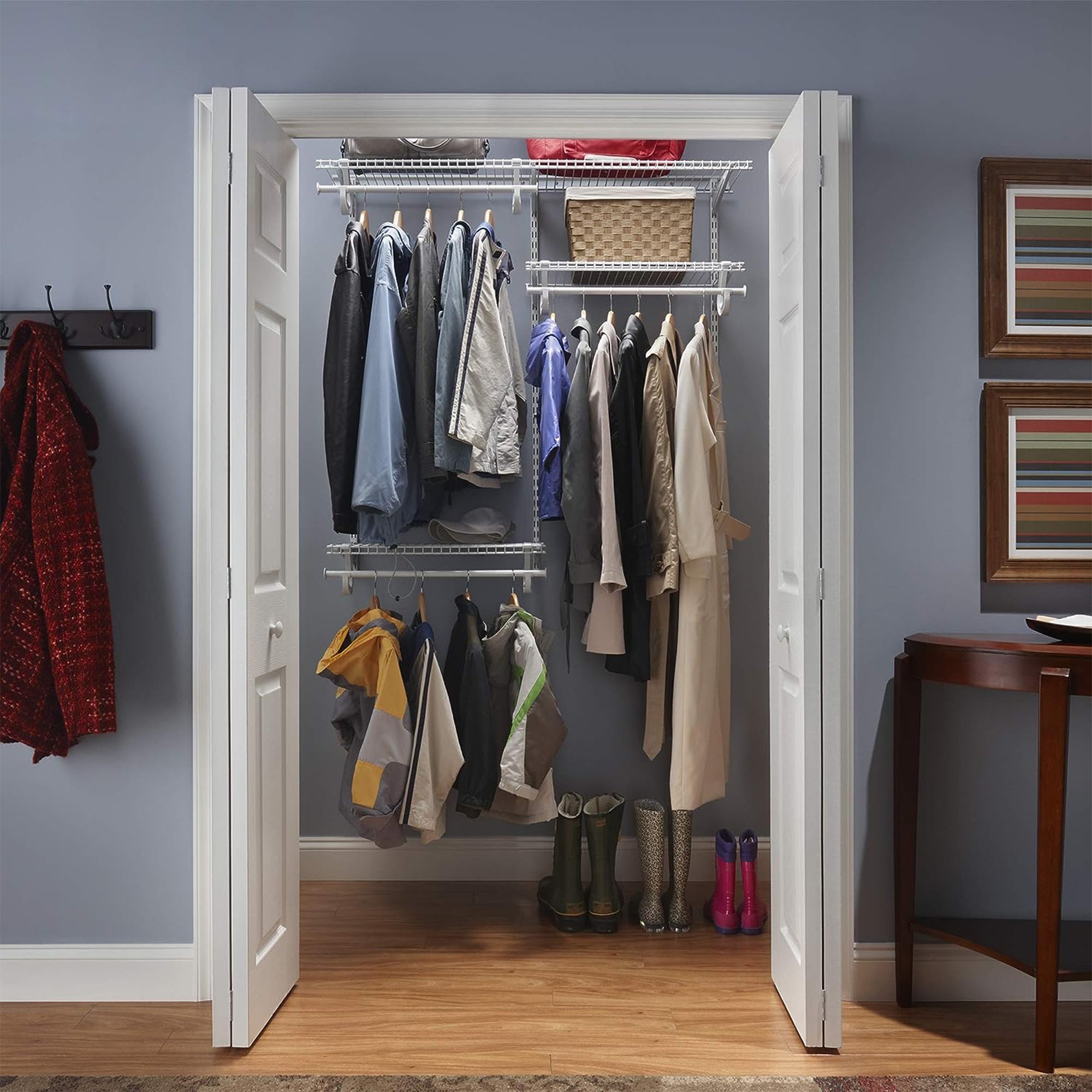 Closetmaid 4' to 6' Adjustable Steel ShelfTrack Closet Organizing Kit, White - VMInnovations