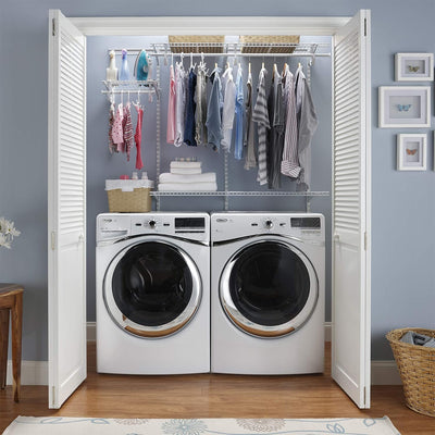 Closetmaid 4' to 6' Adjustable Steel ShelfTrack Closet Organizing Kit, White - VMInnovations