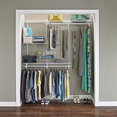 Closetmaid 4' to 6' Adjustable Steel ShelfTrack Closet Organizing Kit, White - VMInnovations