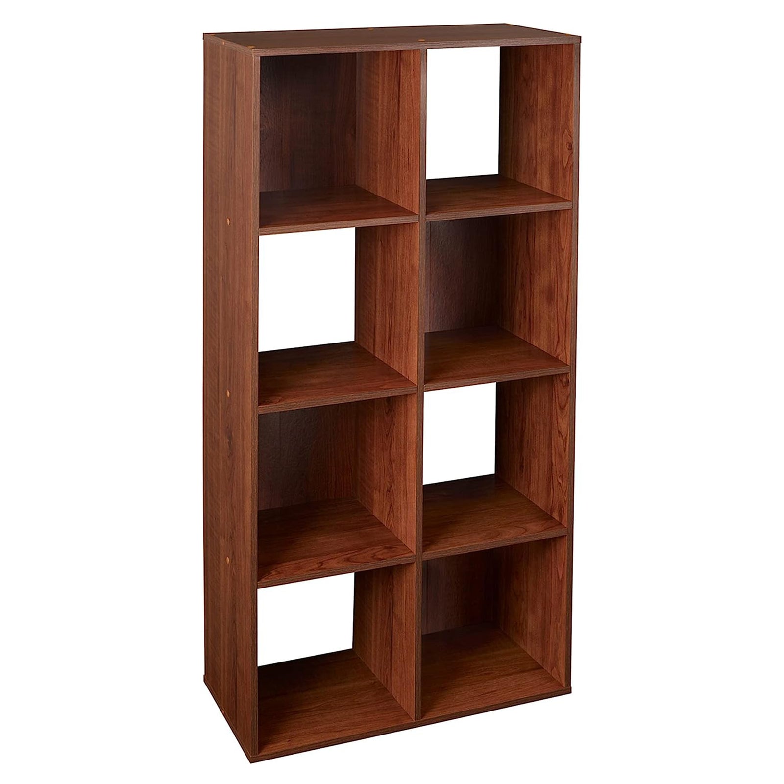 ClosetMaid 8 Cube Cubby Wood Open Bookcase Display Shelf Organizer, Dark Cherry - VMInnovations