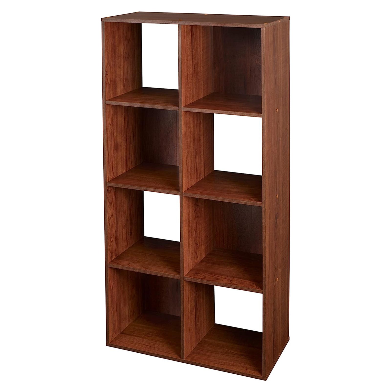 ClosetMaid 8 Cube Cubby Wood Open Bookcase Display Shelf Organizer, Dark Cherry - VMInnovations