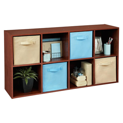 ClosetMaid 8 Cube Cubby Wood Open Bookcase Display Shelf Organizer, Dark Cherry - VMInnovations
