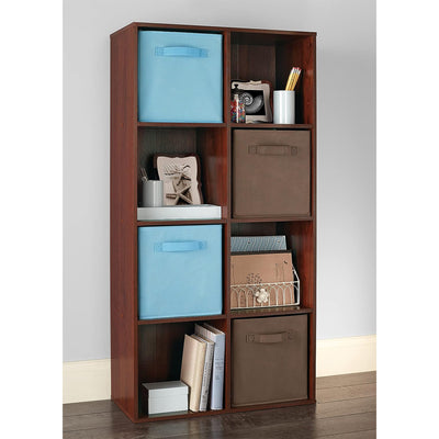 ClosetMaid 8 Cube Cubby Wood Open Bookcase Display Shelf Organizer, Dark Cherry