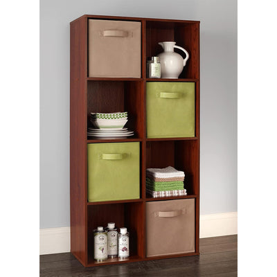 ClosetMaid 8 Cube Cubby Wood Open Bookcase Display Shelf Organizer, Dark Cherry - VMInnovations